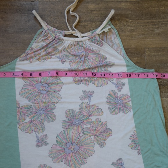 Deletta Sorin Floral Halter Boho Tank Silk Rayon - Picture 5 of 6